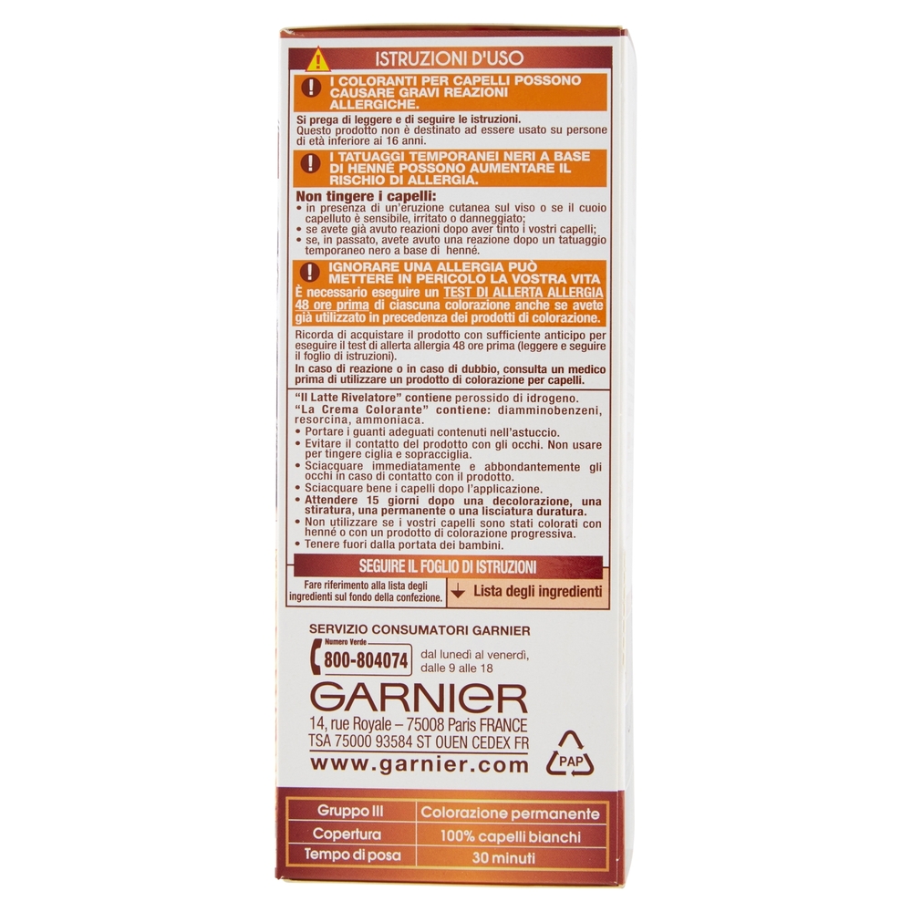 Garnier Belle Color Colore Luminoso, Tinta per Capelli Bianchi 80 Nero Naturale